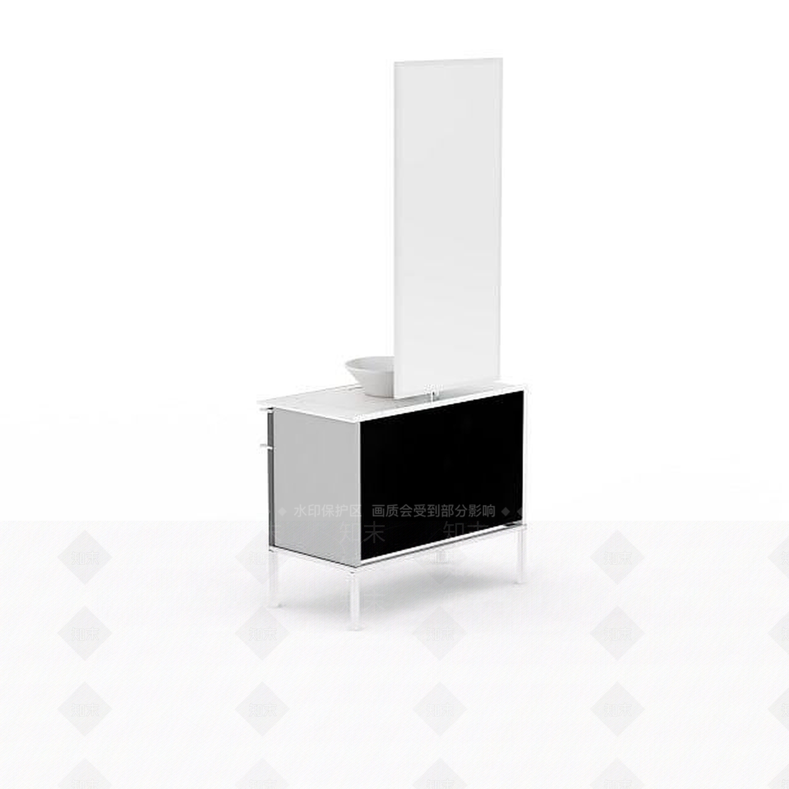 现代简约黑白拼色洗手台3D模型下载【ID:1199727382】
