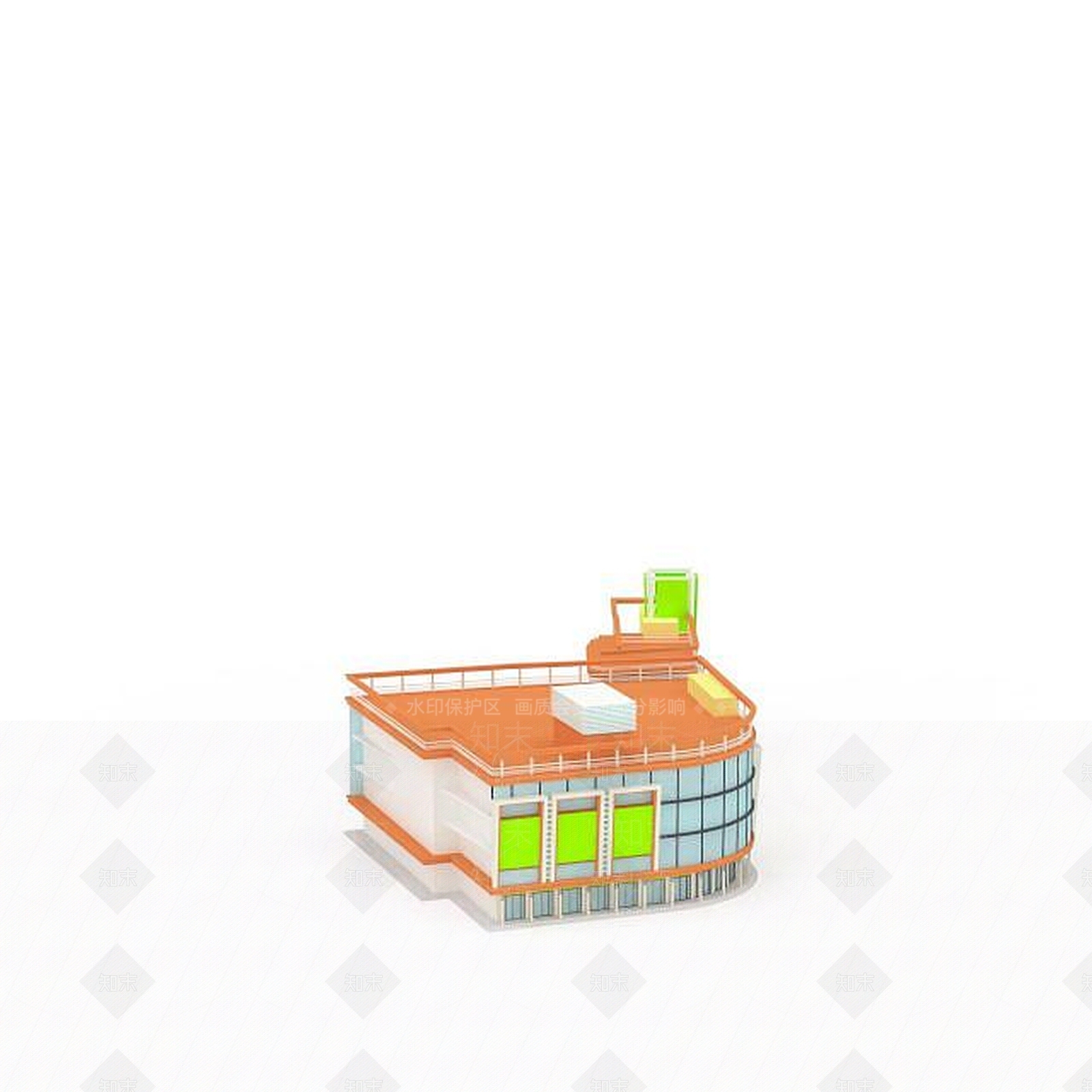 现代商业街3D模型下载【ID:1199728067】