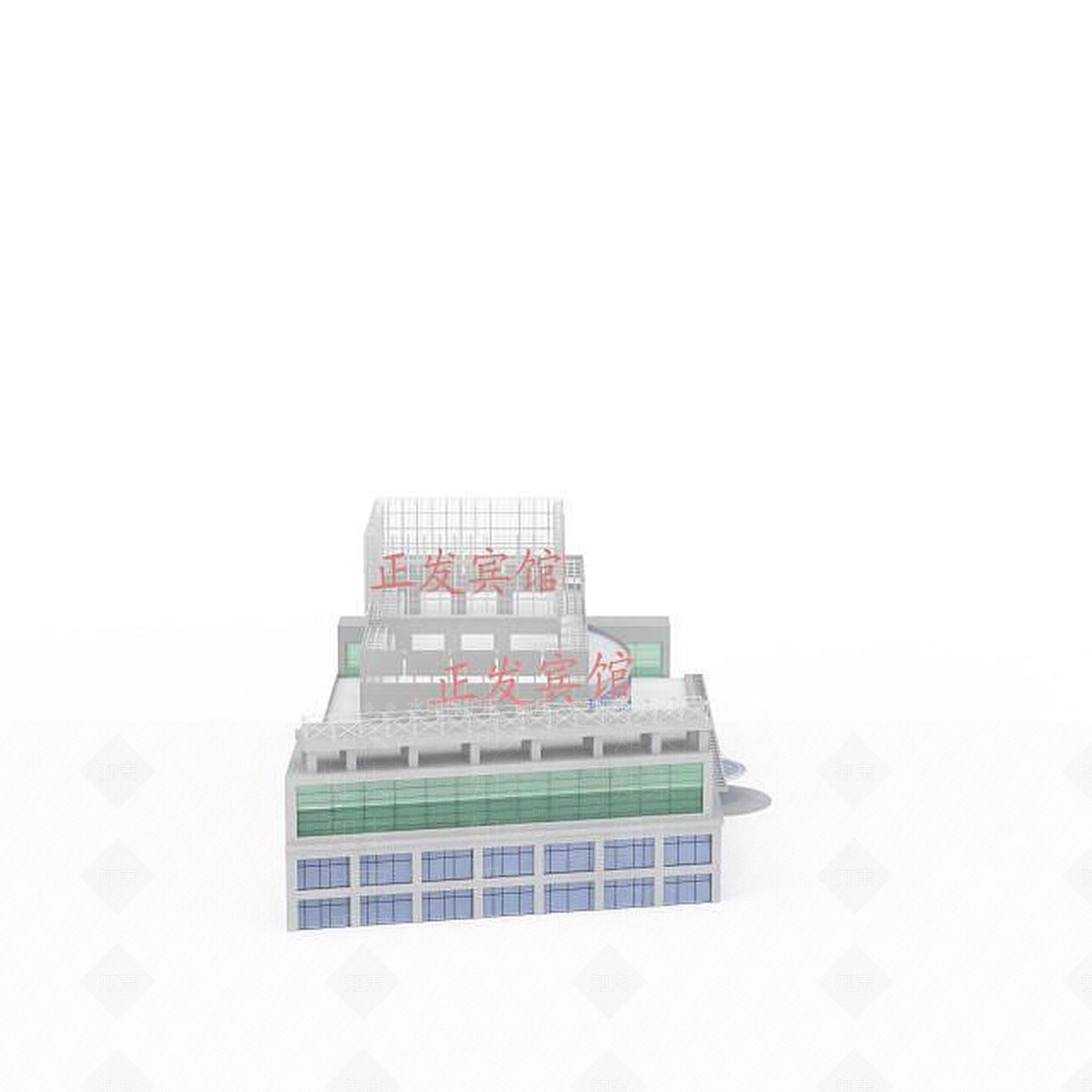 现代商业建筑宾馆3D模型下载【ID:1199729460】