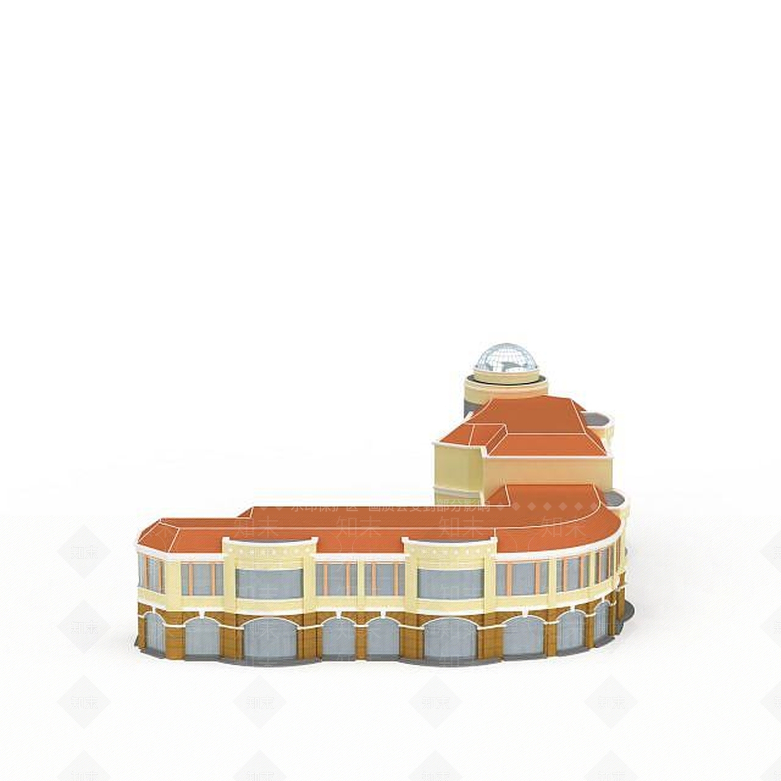 现代豪华酒店大楼3D模型下载【ID:1199730609】