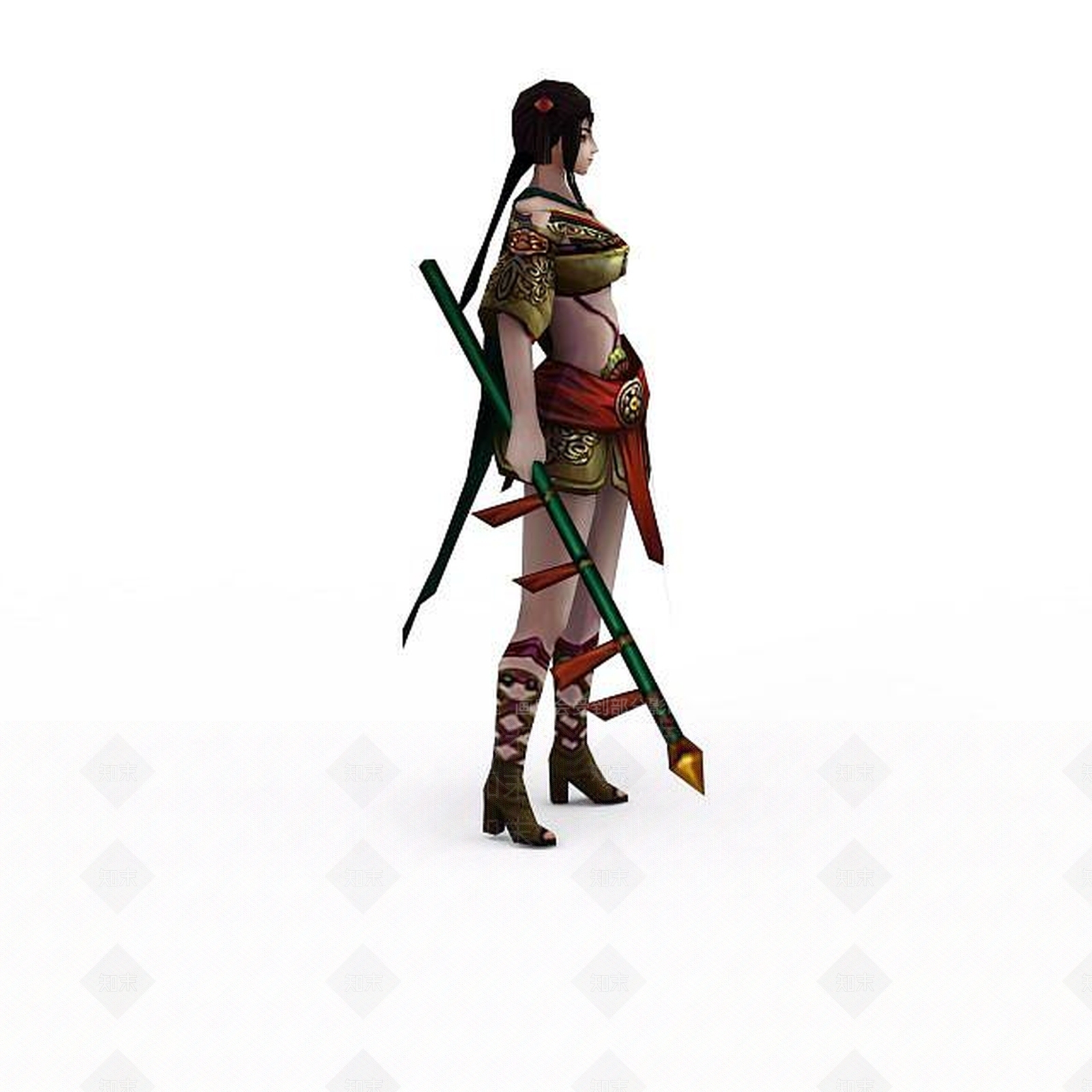 现代佛本是道游戏人物女人3D模型下载【ID:1199731641】