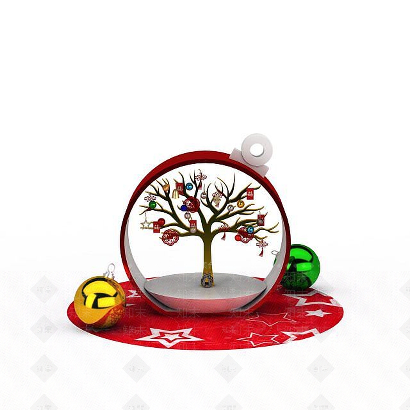 现代圣诞节美陈3D模型下载【ID:1199732731】