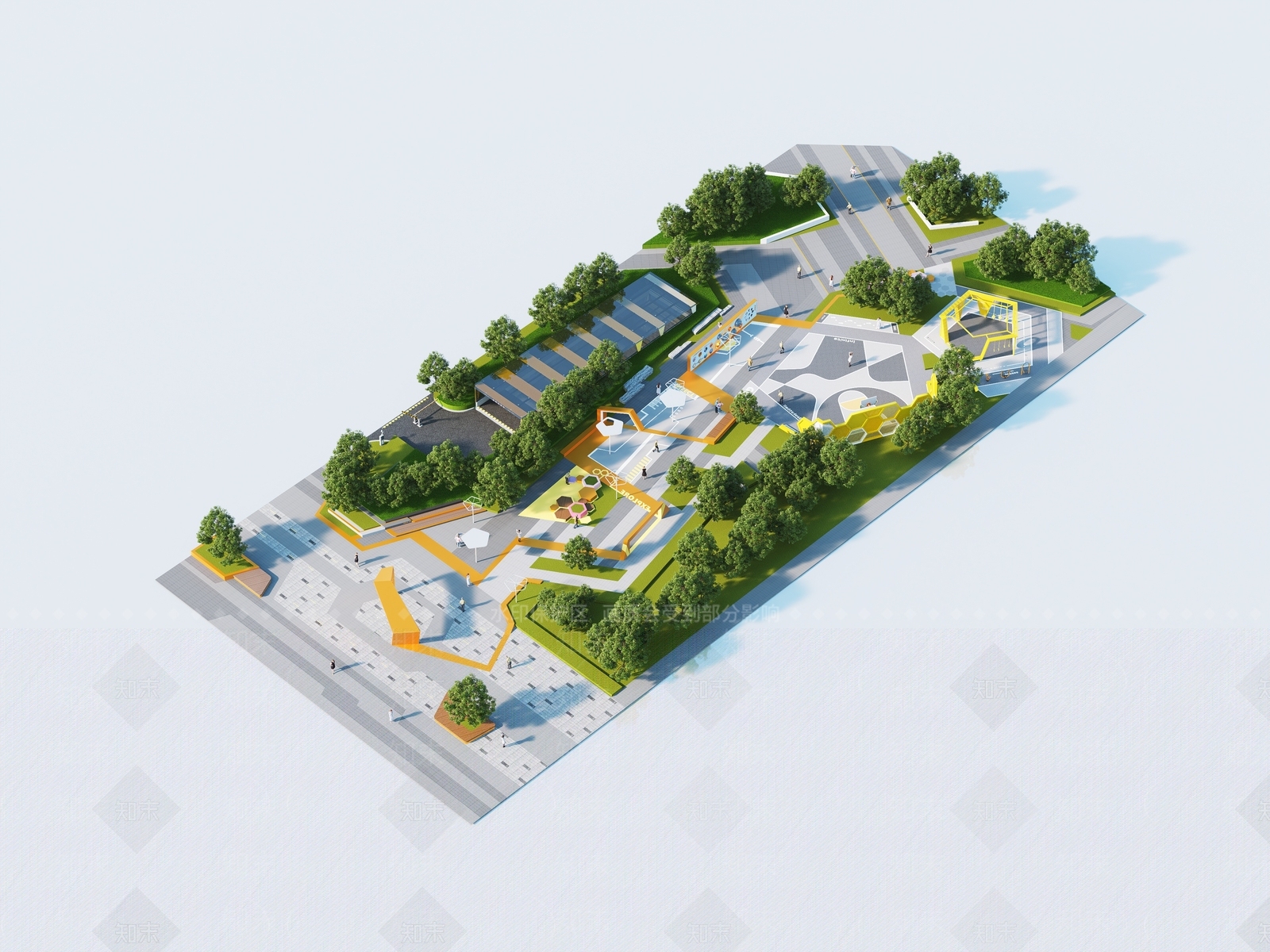 现代口袋公园SU模型下载【ID:1199733489】