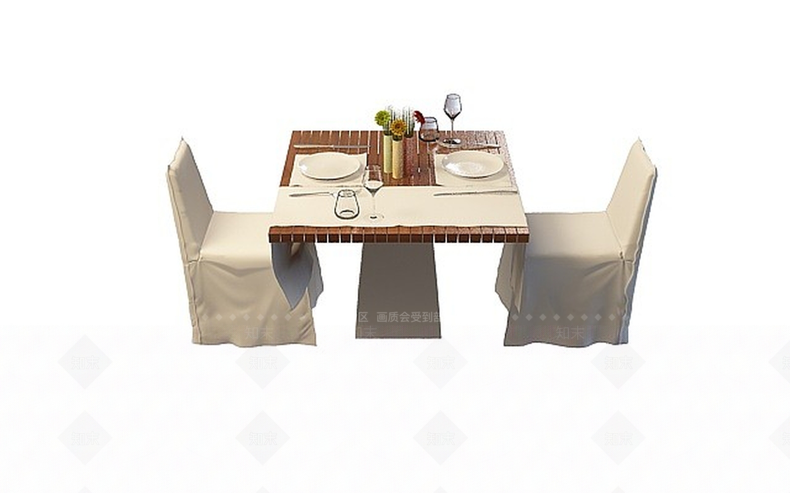 现代西式餐厅桌椅3D模型下载【ID:1199733591】