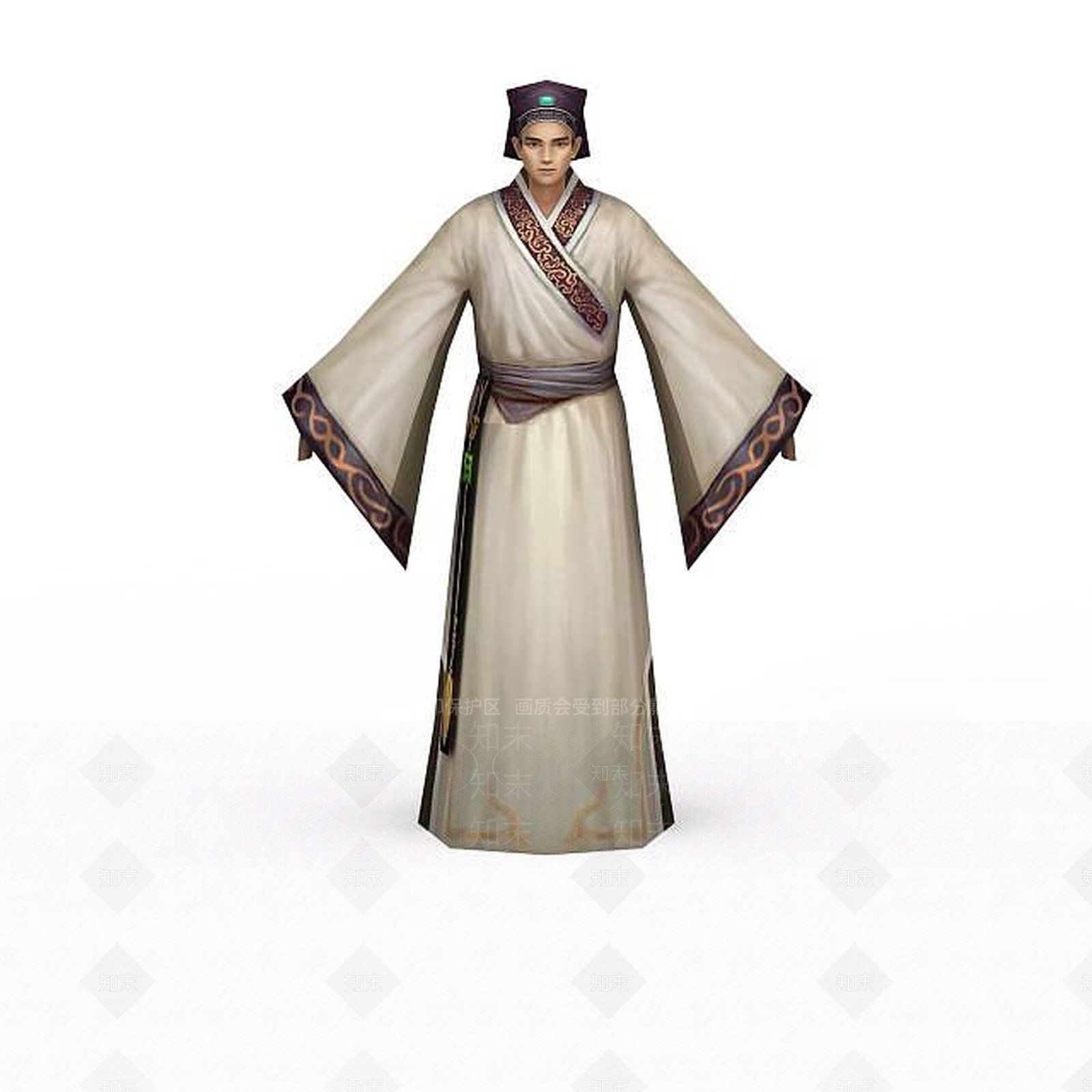现代诛仙游戏人物3D模型下载【ID:1199733525】