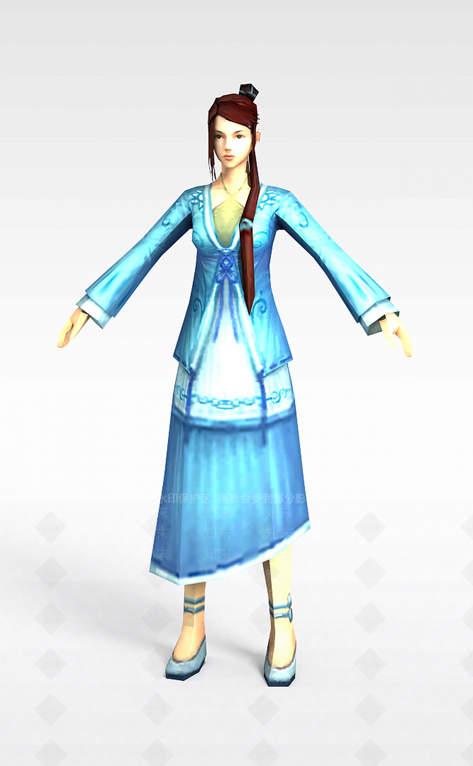 现代诛仙游戏人物少女3D模型下载【ID:1199733655】