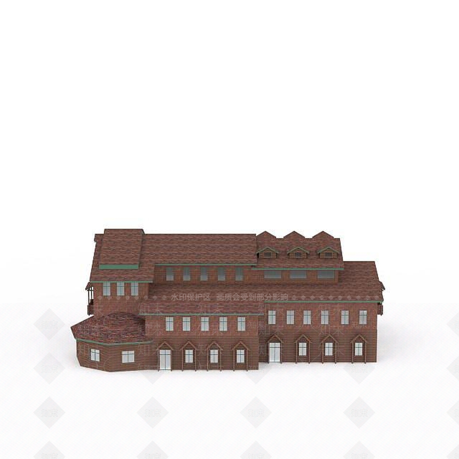 欧式古典欧式房屋建筑3D模型下载【ID:1199734161】