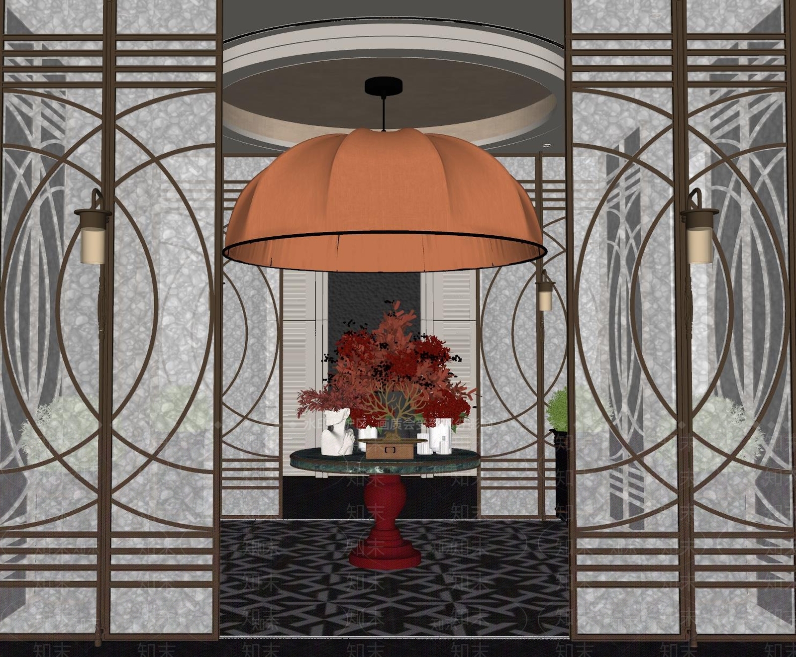 现代酒店大堂SU模型下载【ID:1199737796】