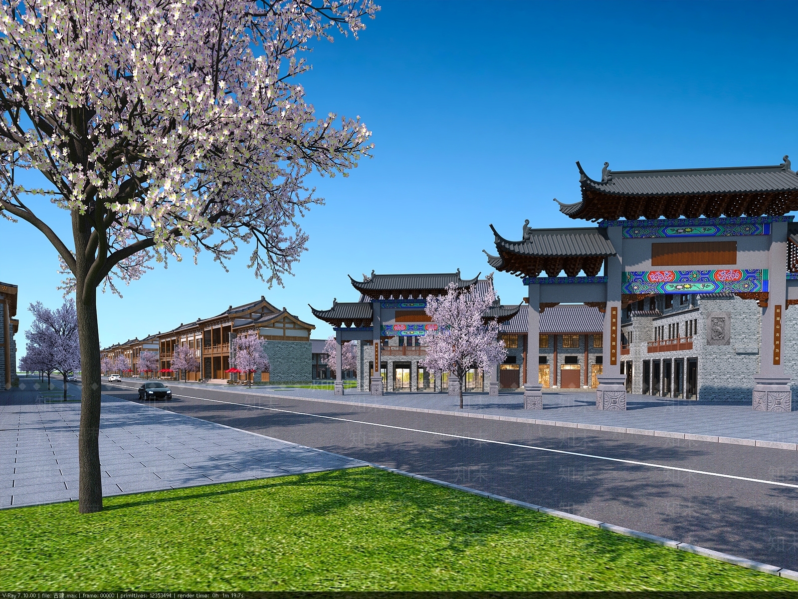 中式中古古建3D模型下载【ID:1199749058】
