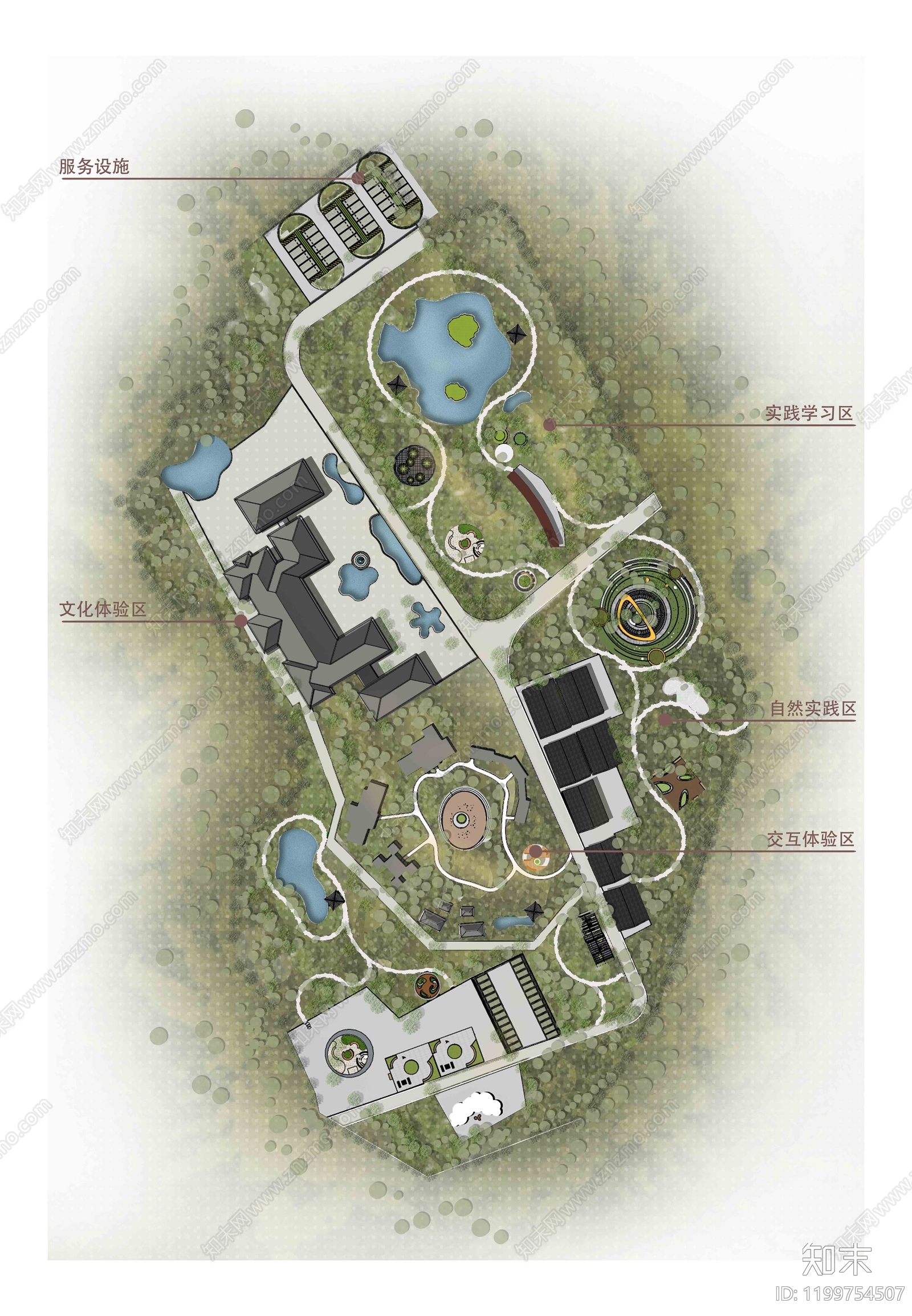 现代中式山地彩平图下载【ID:1199754507】