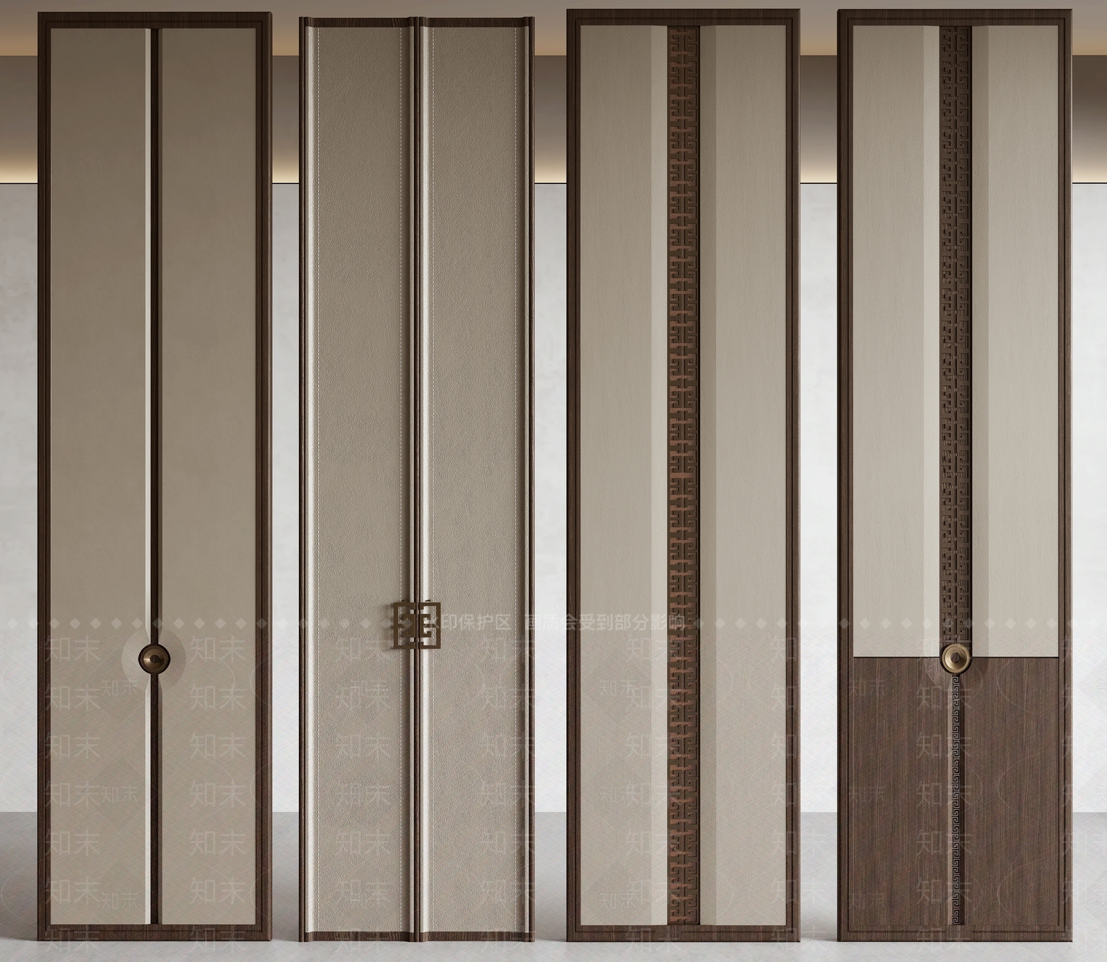 新中式护墙板3D模型下载【ID:1199754153】