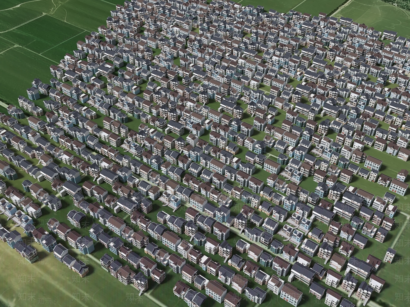 现代新中式多层住宅楼3D模型下载【ID:1199755691】