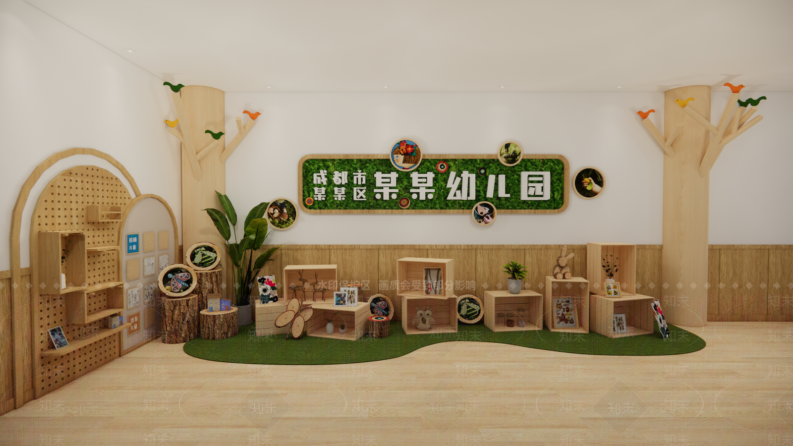 现代原木其他文化空间SU模型下载【ID:1199756162】