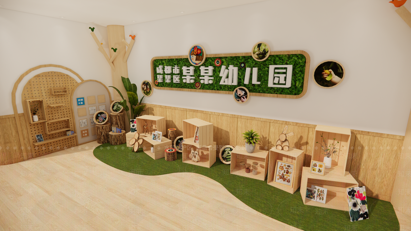现代原木其他文化空间SU模型下载【ID:1199756162】