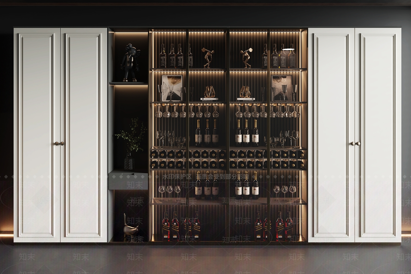 法式酒柜3D模型下载【ID:1199757307】