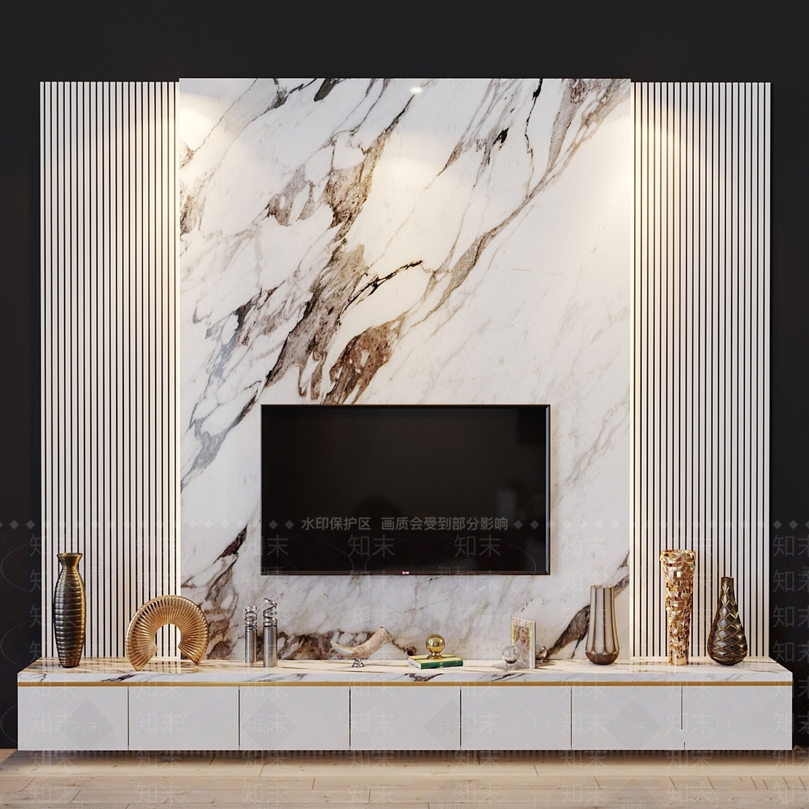 电视背景墙3D模型下载【ID:1199757415】