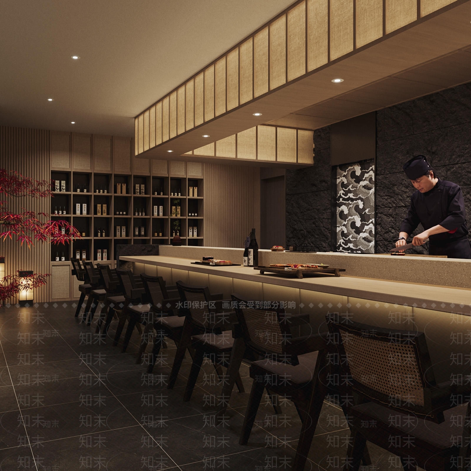 日式日料店3D模型下载【ID:1199761106】