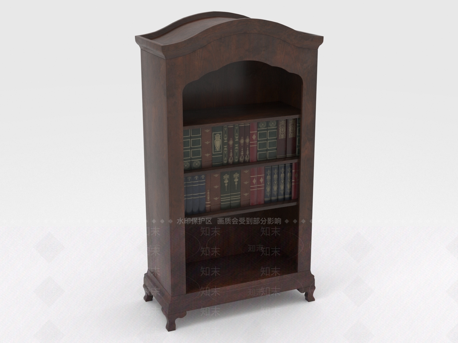 欧式书柜3D模型下载【ID:1199764167】