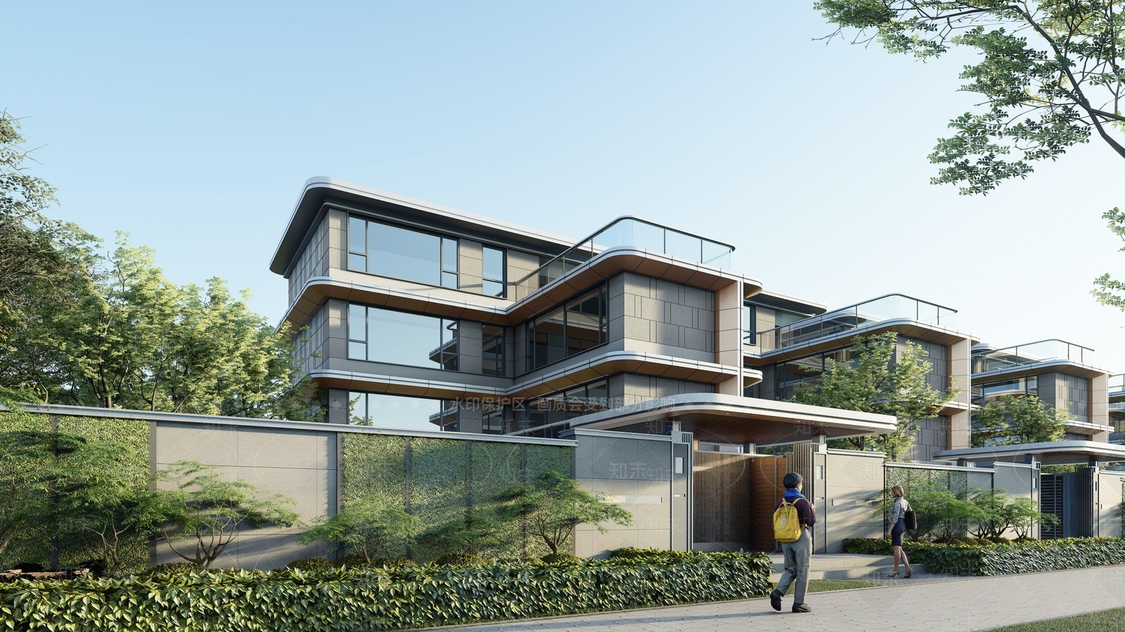 现代轻奢联排别墅SU模型下载【ID:1199764595】