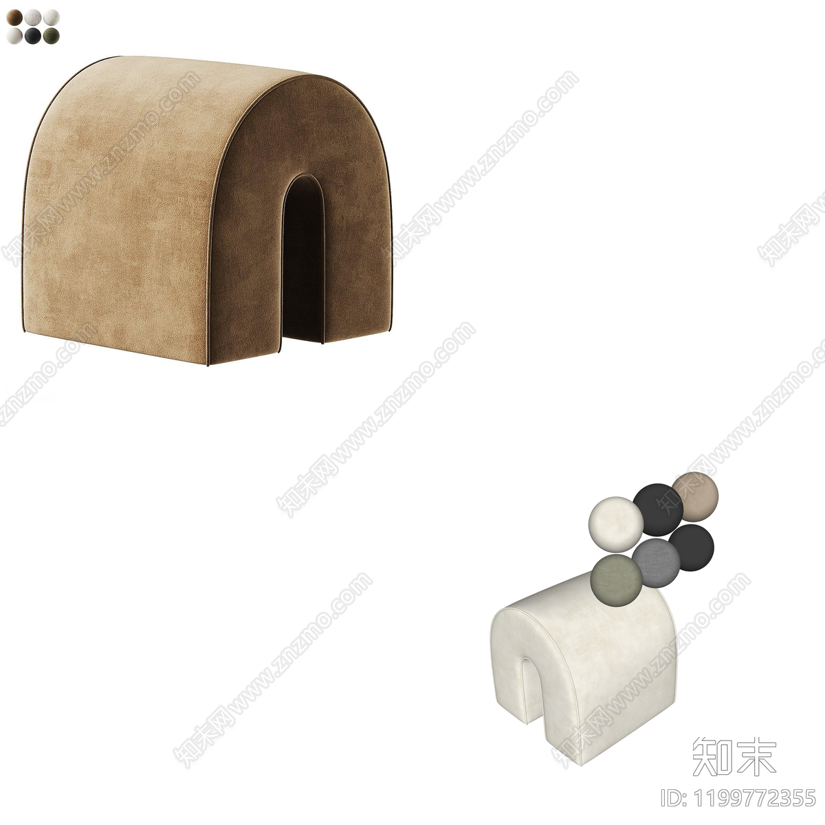 奶油中古沙发凳SU模型下载【ID:1199772355】