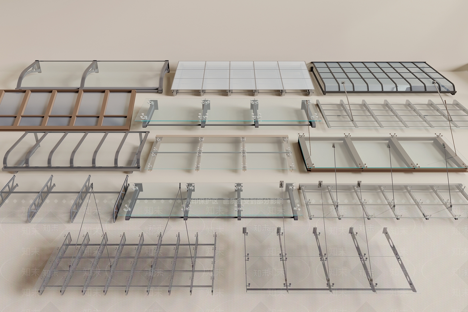 现代雨棚SU模型下载【ID:1199776628】
