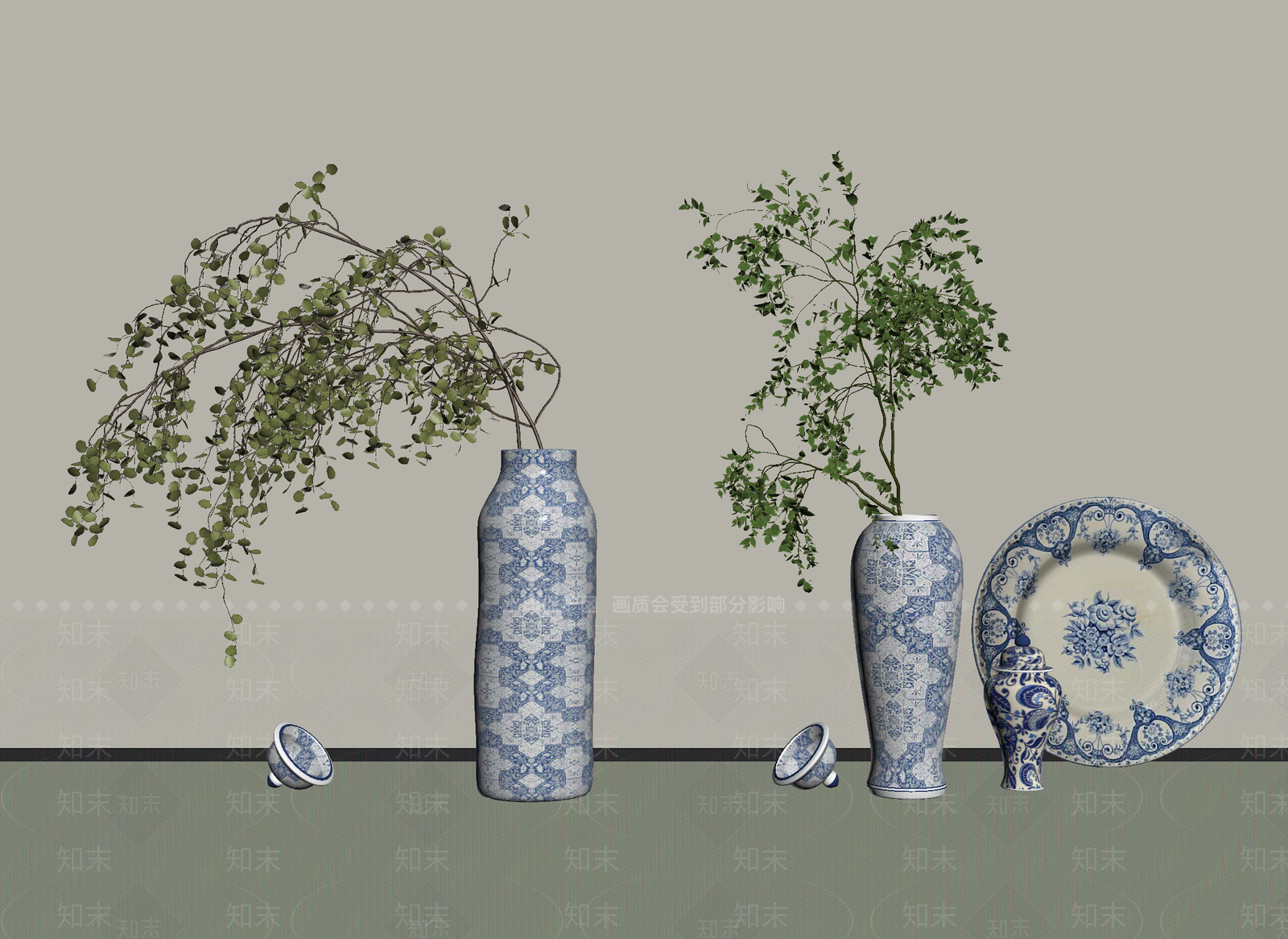 中式花瓶SU模型下载【ID:1199779657】