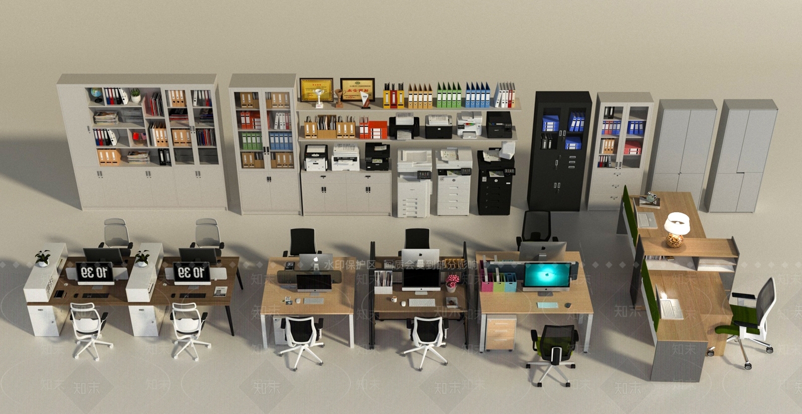 现代办公桌3D模型下载【ID:1199780811】