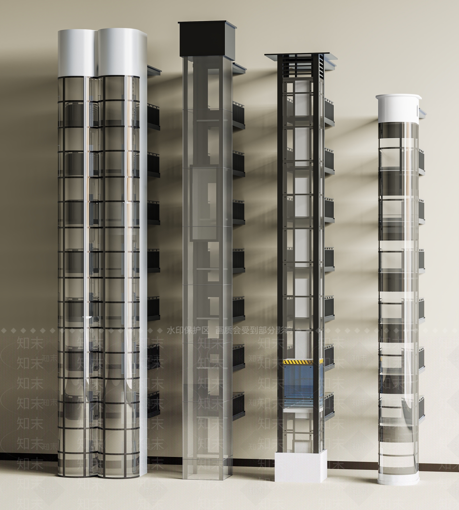 现代观光电梯SU模型下载【ID:1199782817】