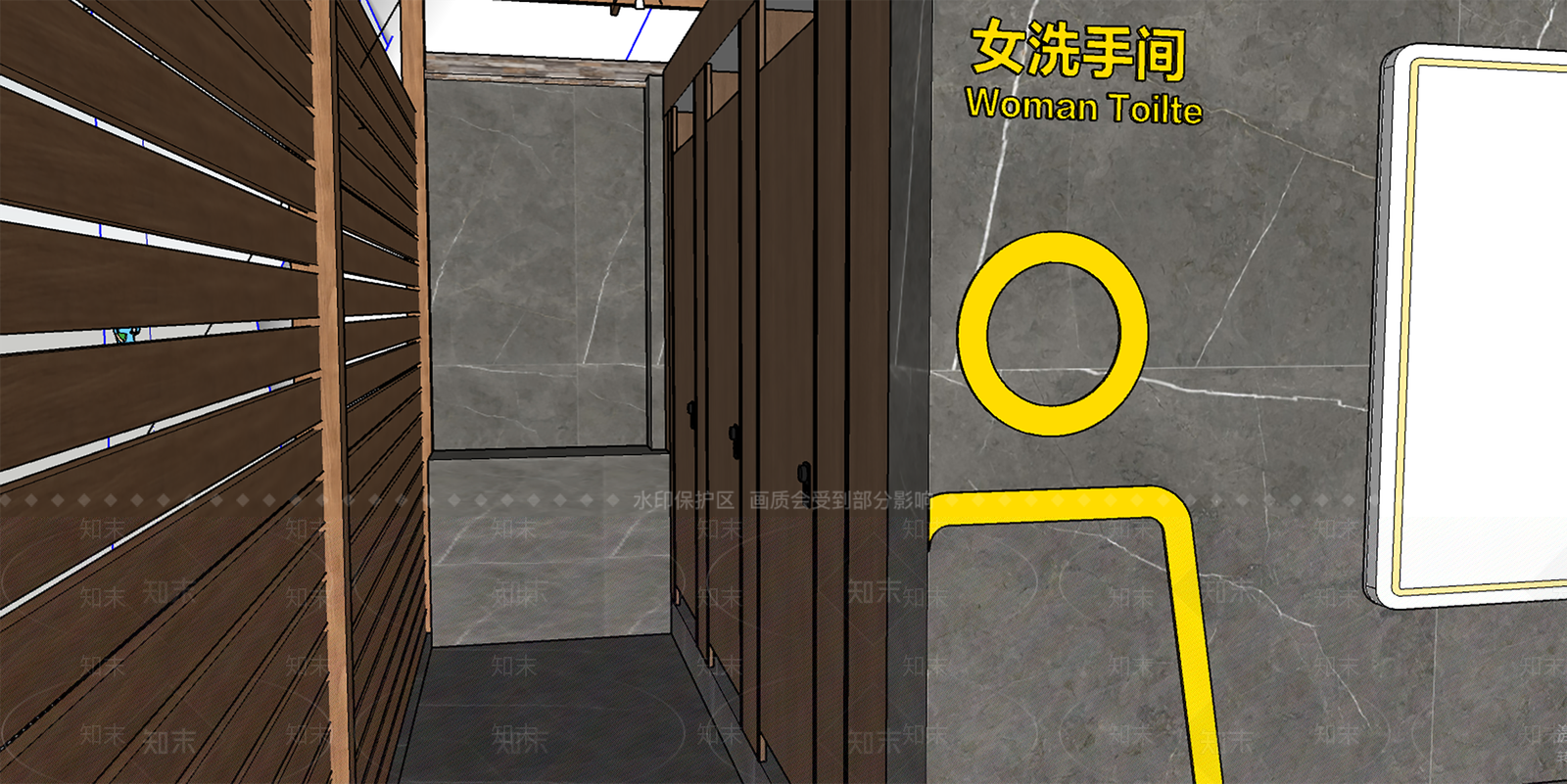 新中式公共卫生间SU模型下载【ID:1199787021】