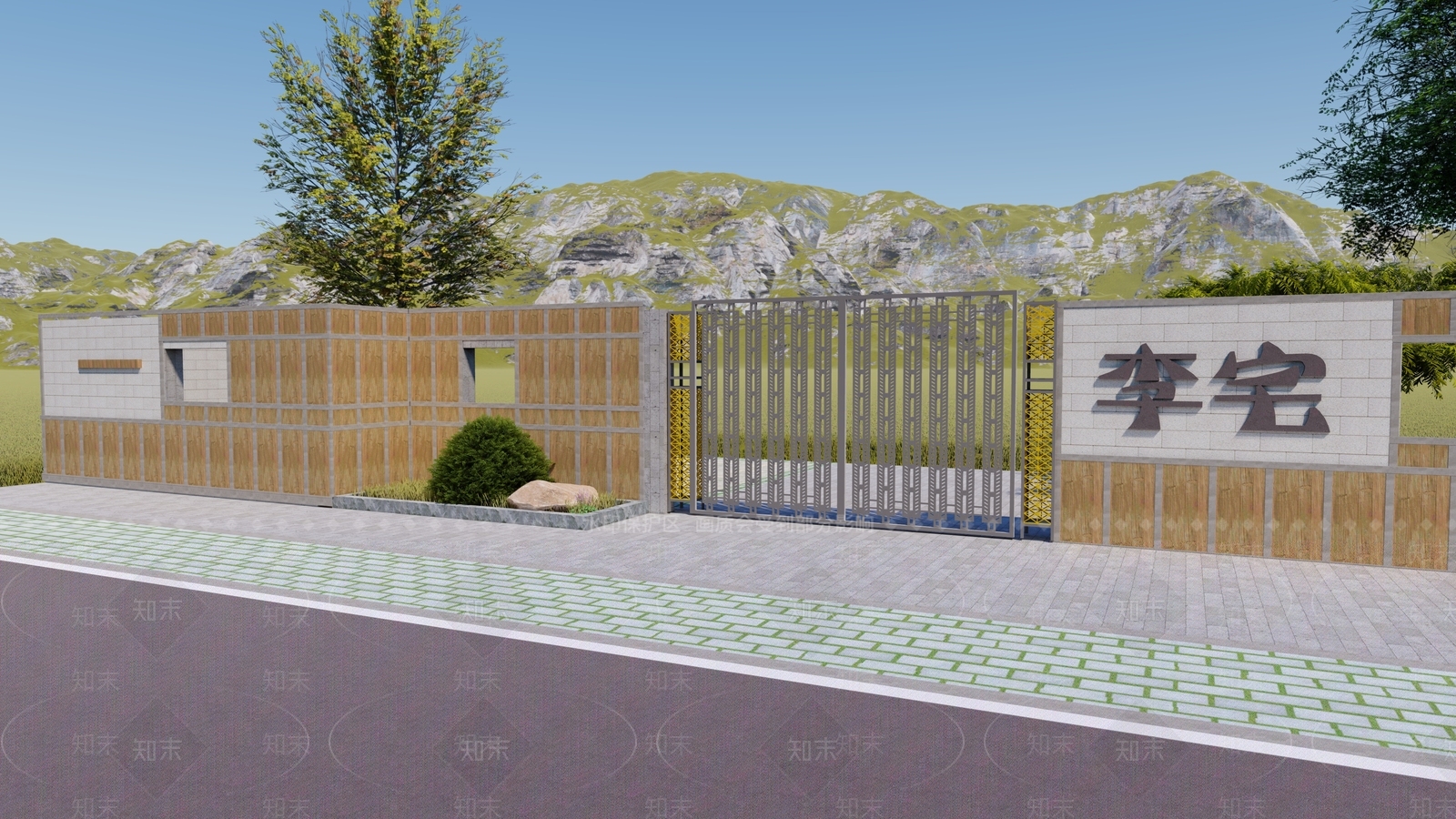 现代景观围栏SU模型下载【ID:1199788663】