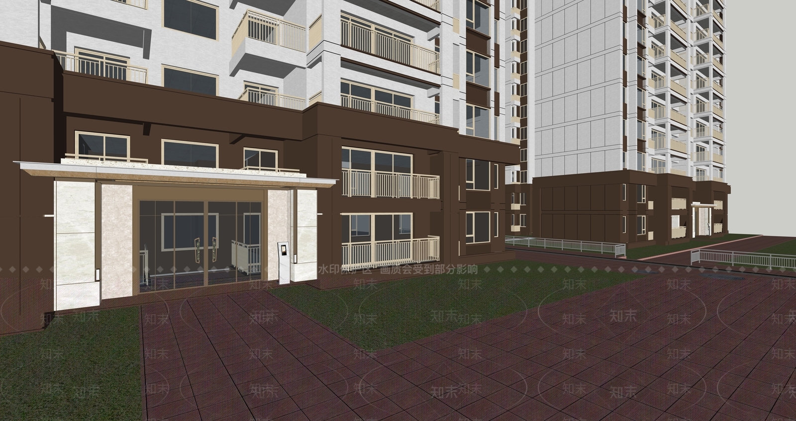 现代新中式多层住宅SU模型下载【ID:1199789557】