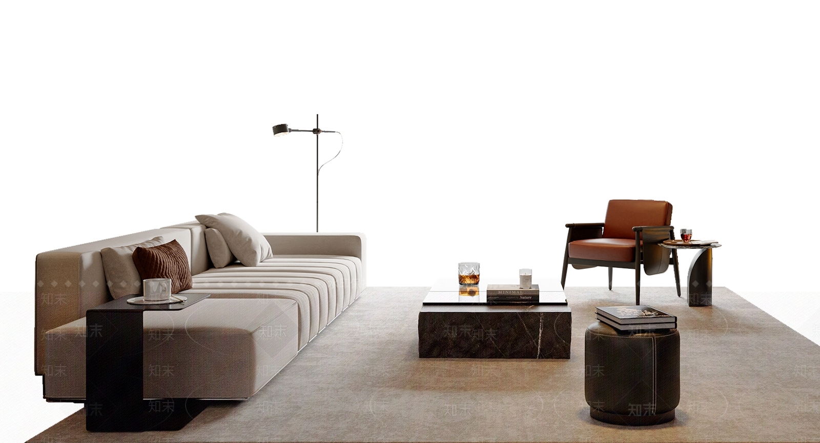 现代简约沙发组合SU模型下载【ID:1199792021】