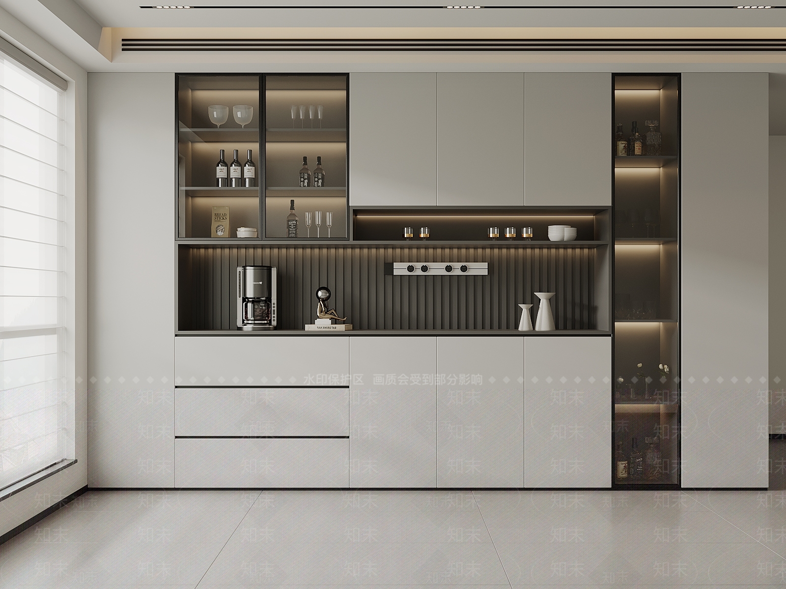 现代简约酒柜3D模型下载【ID:1199794684】