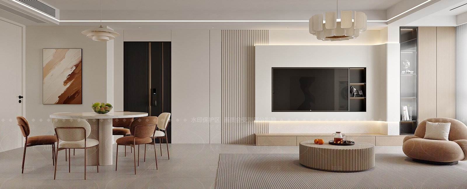现代家居客厅3D模型下载【ID:1222033932】