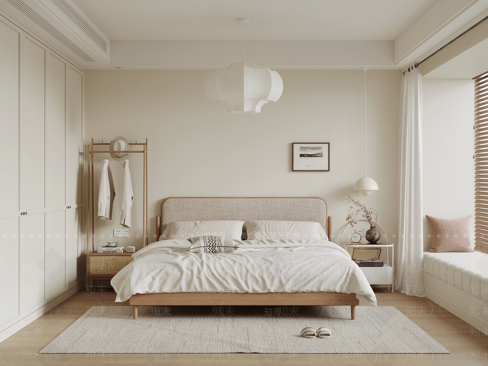 北欧日式家居卧室3D模型下载【ID:1199797194】