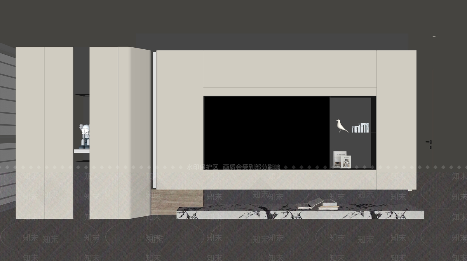 现代背景墙SU模型下载【ID:1199798962】