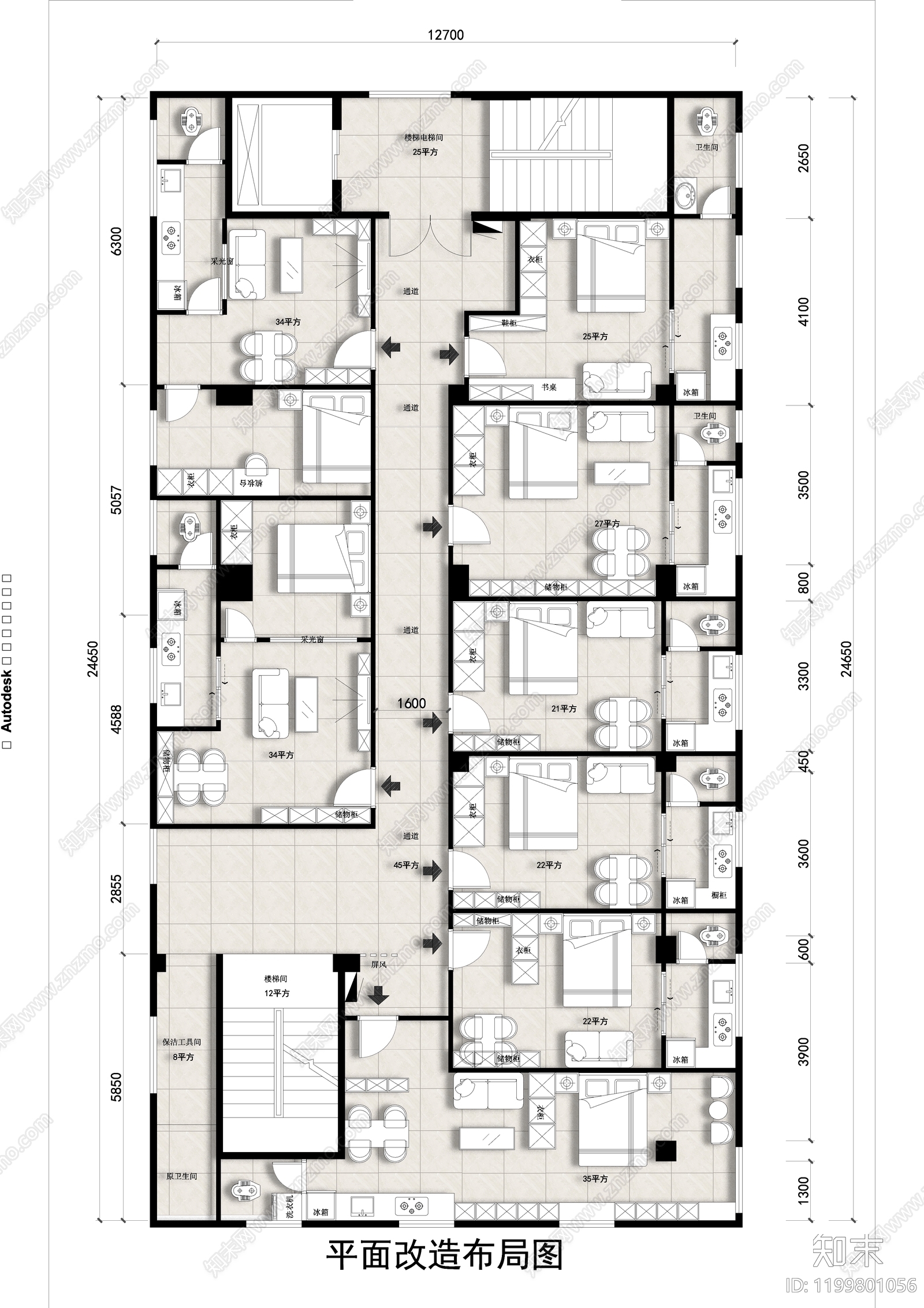 公寓施工图下载【ID:1199801056】