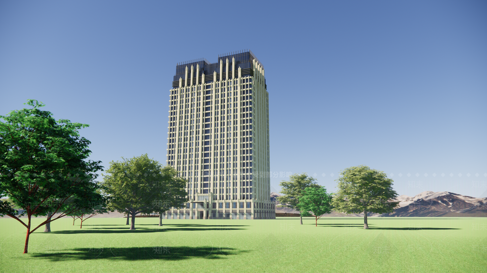 欧式办公楼SU模型下载【ID:1199813907】