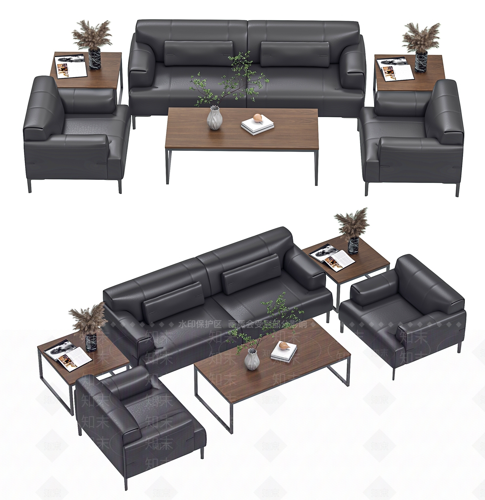 现代沙发组合3D模型下载【ID:1199801423】
