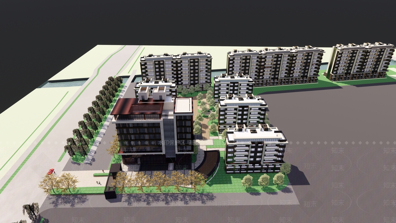 现代简约多层住宅SU模型下载【ID:1199807965】