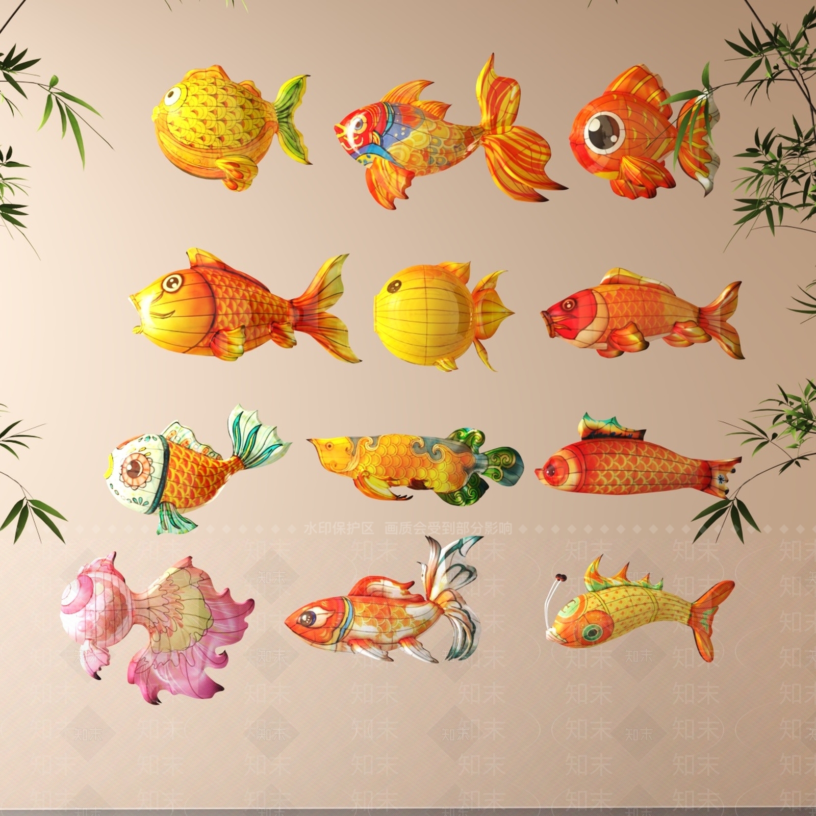 现代新中式灯笼3D模型下载【ID:1199806272】