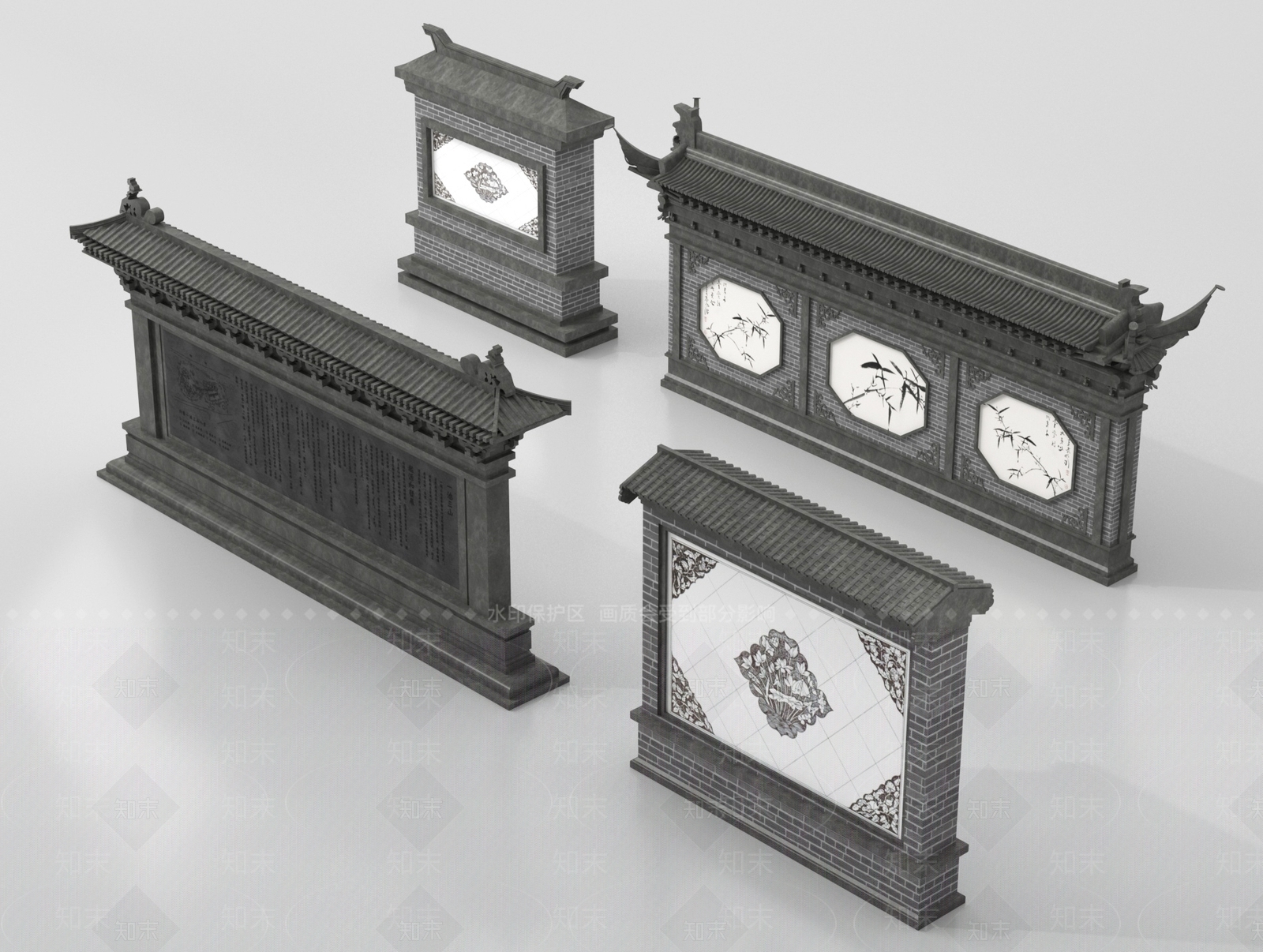 中式景墙3D模型下载【ID:1199807083】
