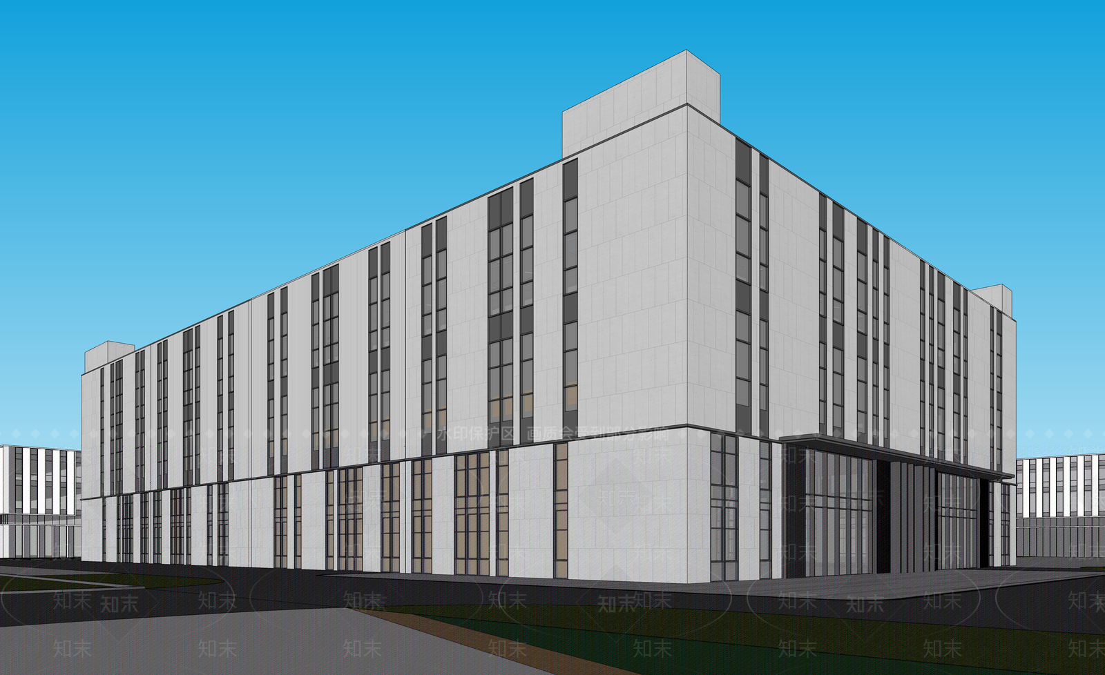现代仓储建筑SU模型下载【ID:1199807517】