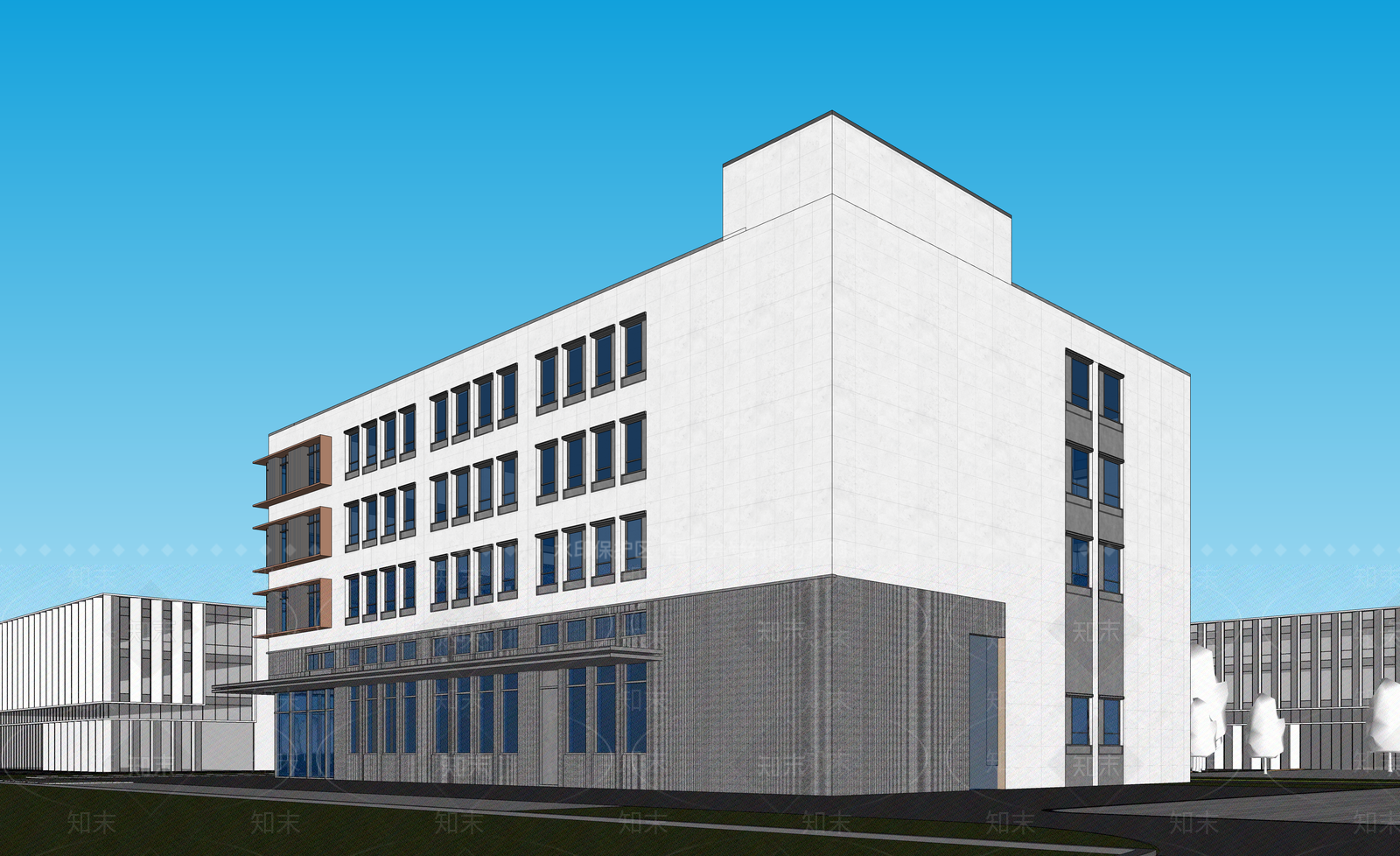 现代仓储建筑SU模型下载【ID:1199807897】