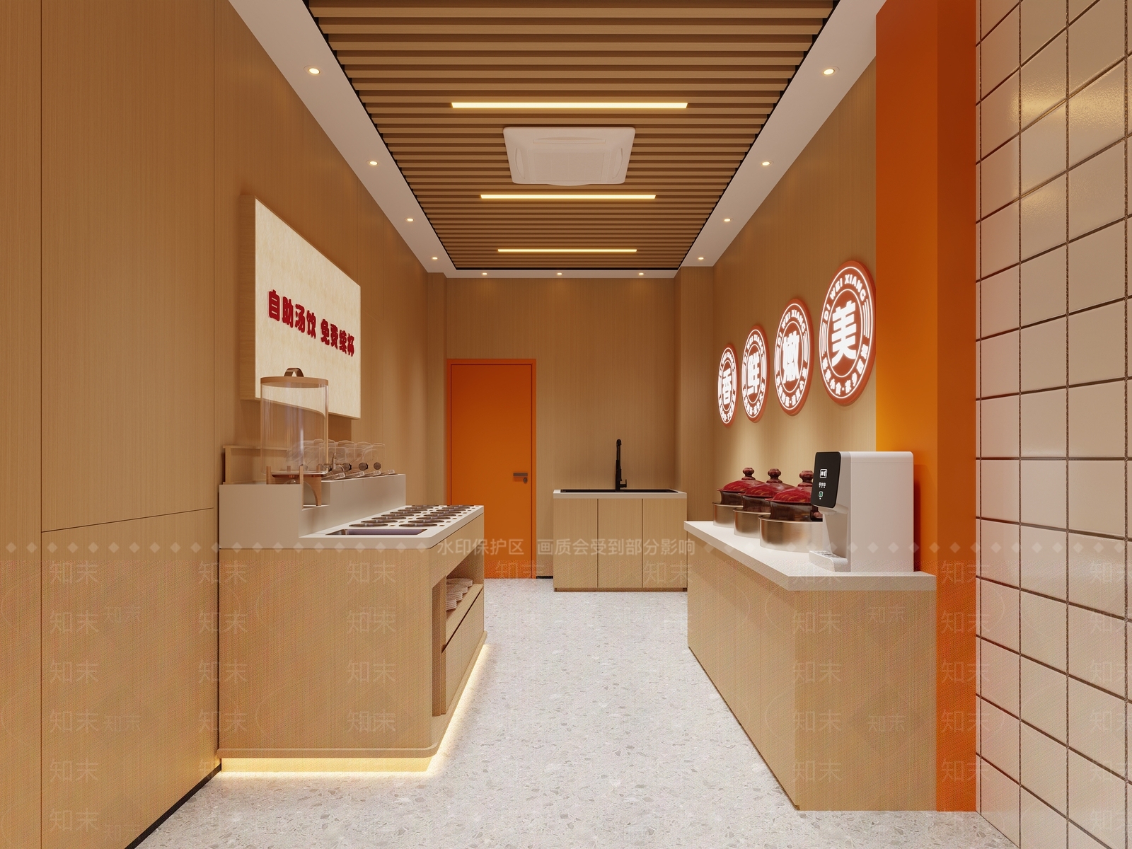 现代自助餐厅3D模型下载【ID:1199809620】