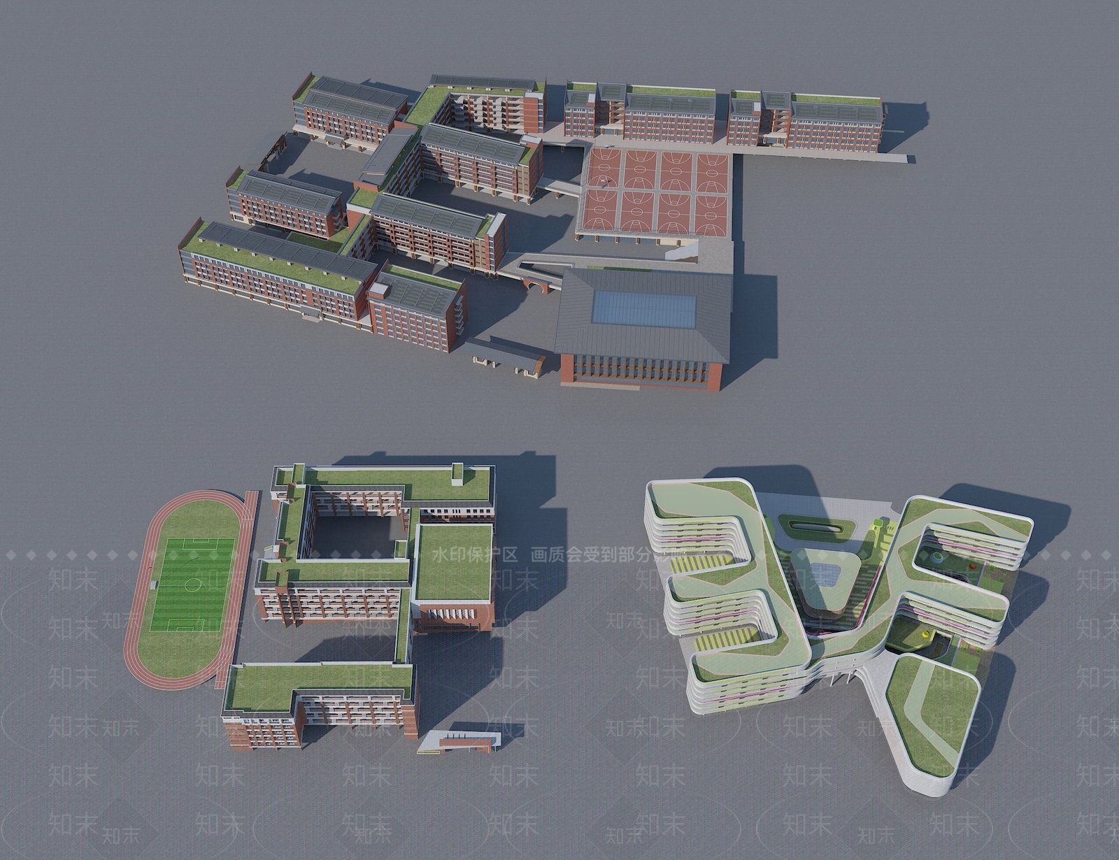 现代学校建筑SU模型下载【ID:1199812282】