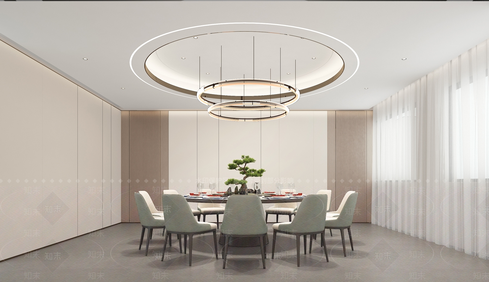 现代新中式包厢3D模型下载【ID:1199812801】