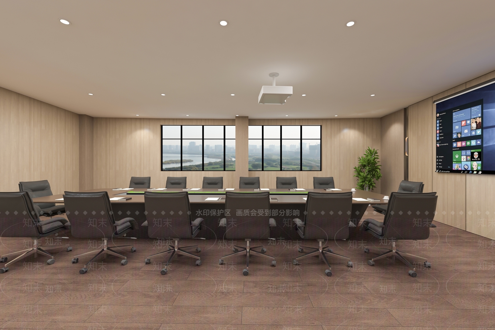 现代会议室3D模型下载【ID:1199813411】