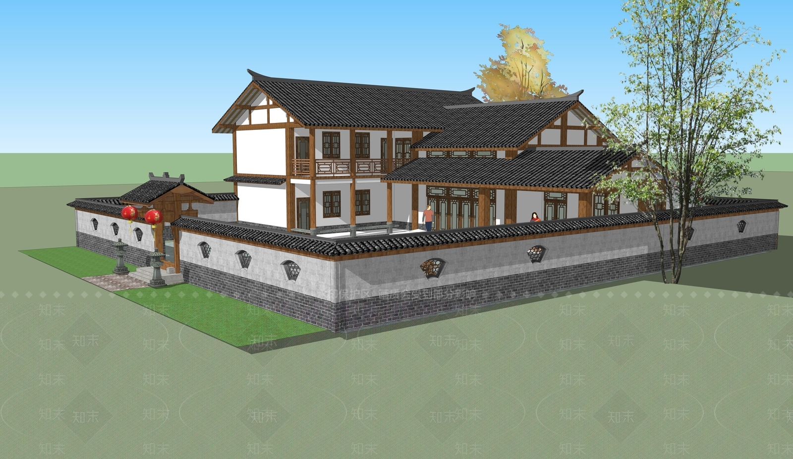 中式其他农业建筑SU模型下载【ID:1199815818】