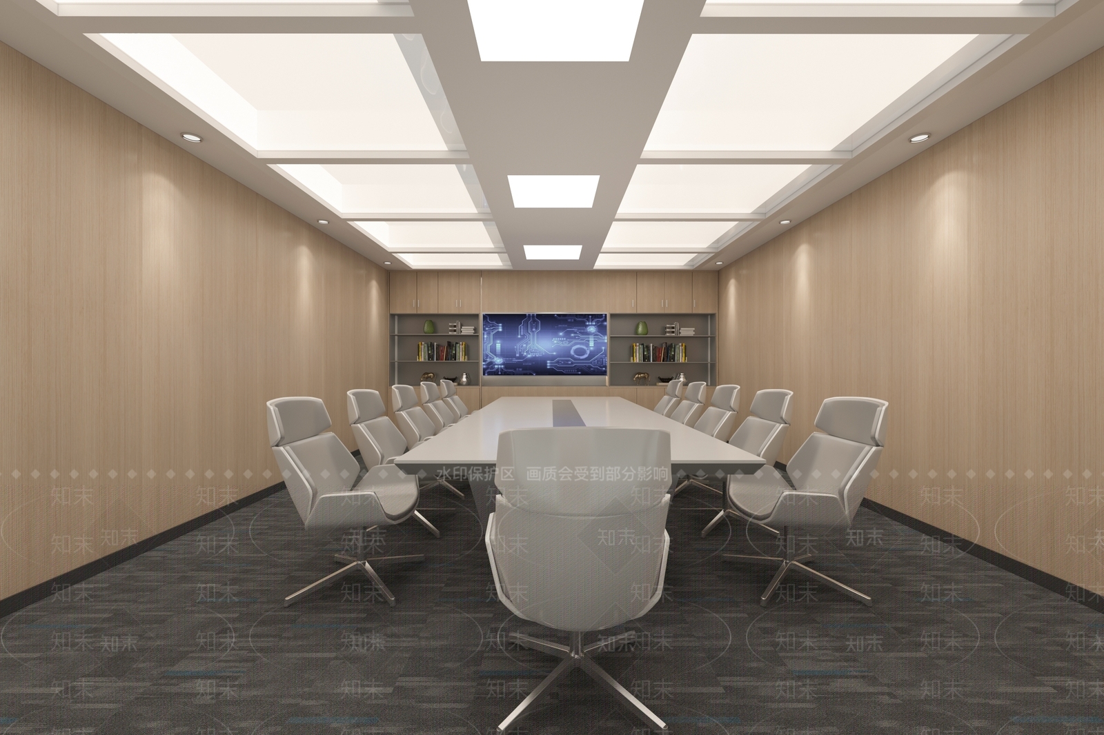 现代会议室3D模型下载【ID:1199815477】